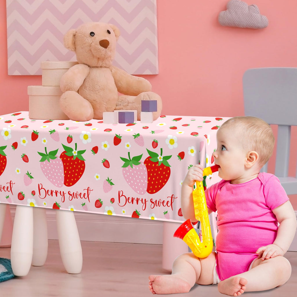 Dydamud Strawberry Tablecloths - 3-Pack Waterproof Berry Sweet Party Decor