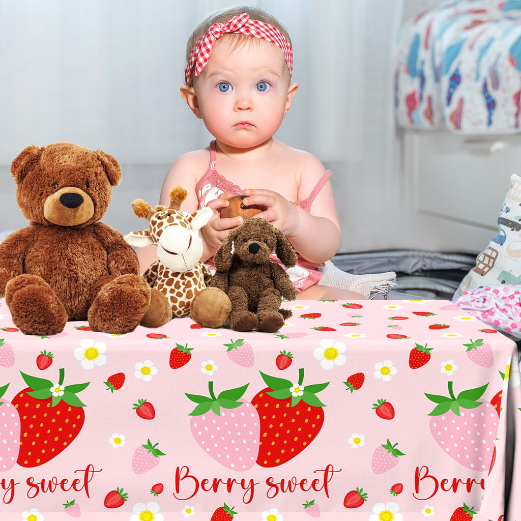 Dydamud Strawberry Tablecloths - 3-Pack Waterproof Berry Sweet Party Decor