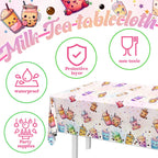 Dydamud Boba Tea Party Decorations - 3pc Waterproof Tablecloths