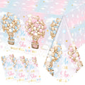 Dydamud Teddy Bear Gender Reveal Tablecloths – 3-Pack Pink & Blue, Bear Theme Party Favors