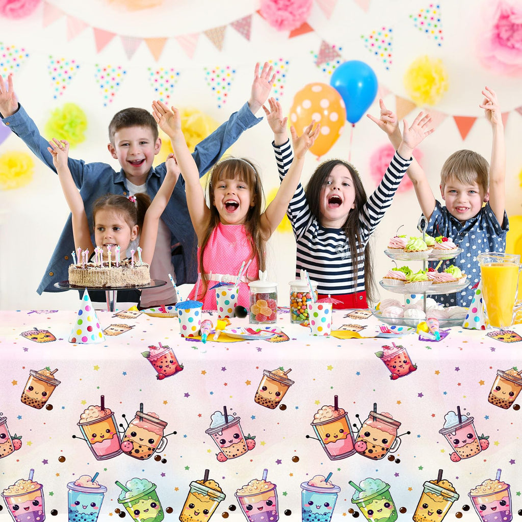 Dydamud Boba Tea Party Decorations - 3pc Waterproof Tablecloths