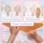 Dydamud Teddy Bear Gender Reveal Tablecloths – 3-Pack Pink & Blue, Bear Theme Party Favors