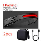 COB LED Induction Riding Headlamp Flashlight USB Rechargeable Waterproof Camping Headlight With All Perspectives Hunting Light