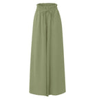 Women's Fashion Wide Leg Elastic Waistband Wide Leg High Waist Long Dress Pants