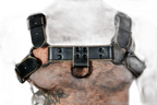 ruff GEAR Double Tone Leather Bulldog Harness Army Black