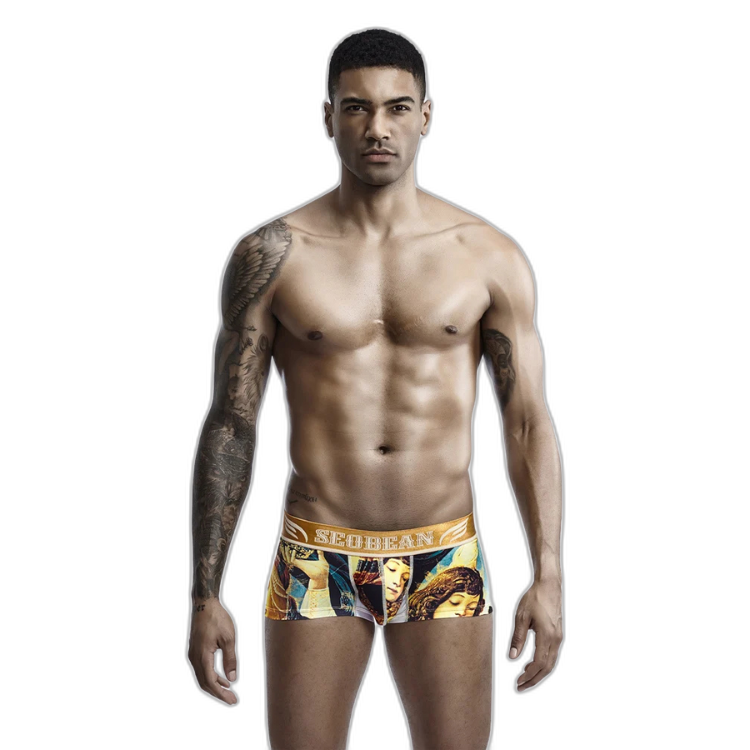 SEOBEAN Luxe Print Silk Low-Waist Boxers