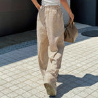 Women's Striped Casual Loose Everyday Commuter Pants With Pockets And Drawstrings For Spring Summer And Autumn