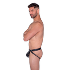 Prowler RED Leather Harness Jock Strap Black