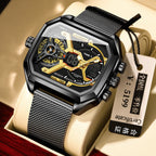 Luminous Waterproof Men's Sports Watch - 2.4" Display Digital Smartwatch with Mesh Band