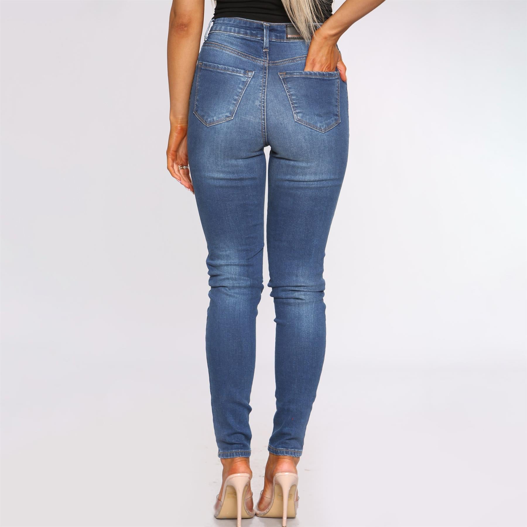 Enzo Womens Skinny Jeans Ladies Slim Fit Stretch New Denim Trouser Pants UK Size