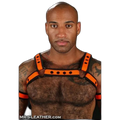 Mr S Leather Neoprene Bulldog Harness | Orange