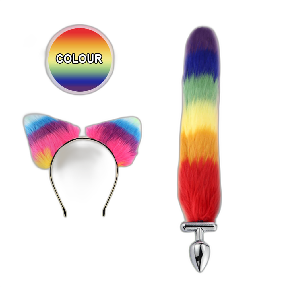 Finnick - 15 Inch Fox Tail Metal Butt Plug - Anal Sex Toy - 2 Colors