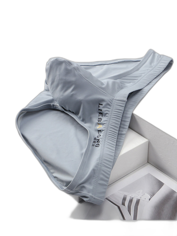 3 Packs of Men's Ice Silk Seamless Convex Pouch Briefs