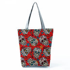 Portable Large Capacity Skull Printed Handbag