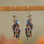 Peacock Boho Drop Earrings | Alloy Bird Ethnic Style Jewellery