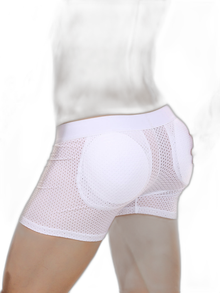 Sponge Cushion Mesh Buttock Boxer Briefs