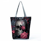 Portable Large Capacity Skull Printed Handbag