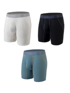3 Pack Men's Anti-chafing Waffle Boxer Briefs