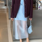 Designer-style Sheer High-waist Skirt For Women