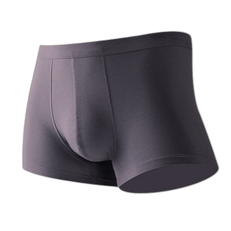 4Pcs Modal Pure Color Thin U Convex Boxer Briefs For Men