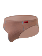 3 Pack Men's Nylon Plaid Lift Hip Briefs Triangle Briefs