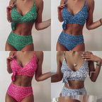 European Split Bikini Swimsuit - Raindrop Cross Design | Women's Two Piece