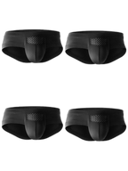 Aoelemen 4 Pack Men's Breathable U Convex Pouch Briefs