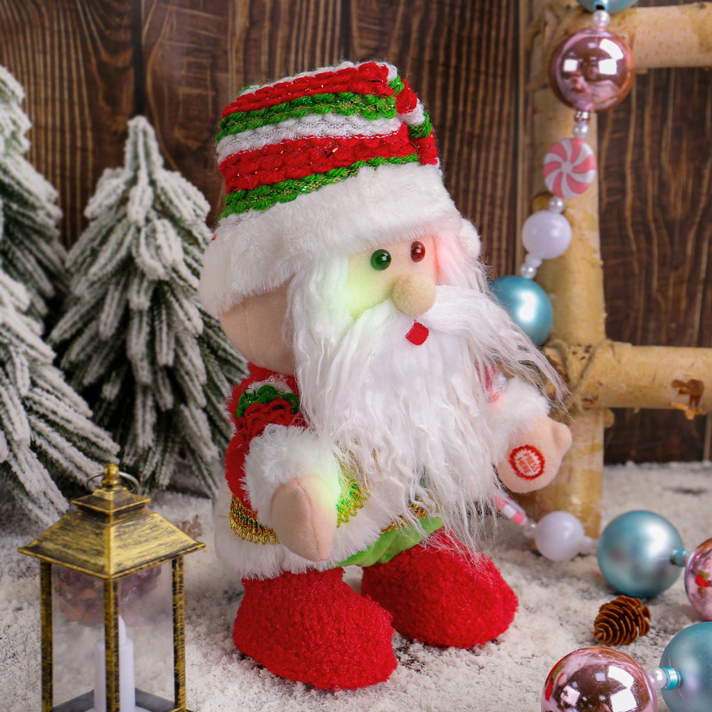 Animated Musical Santa Claus Christmas Decoration - LED Glowing Walking Figure | Electric Holiday Ornament with Music