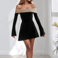 The Wrap Edit | Contrast Chest-Wrap Long Sleeve Mini Dress