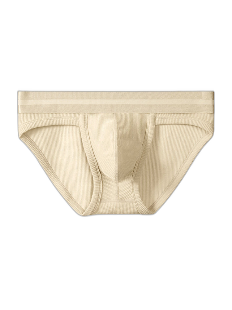 2 Pack Men's Waffle-Knit Cotton Separable Scrotum Support Briefs