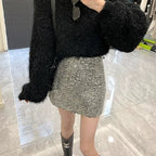 Women's Fashionable Beaded High-Waisted Sheath Skirt