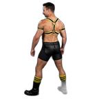 Mr.S Leather X-Factor Carbon Black Body Harness | Yellow