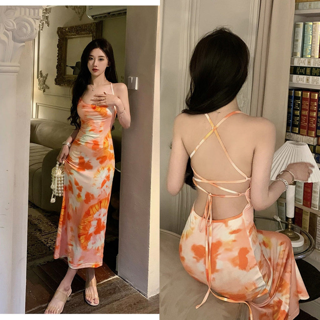 Holiday Tie Strap Halter Neck Dress For Eldest Daughter