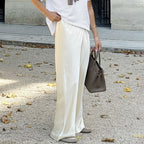 Straight-leg European And American-style Faux Acetate Satin Trousers