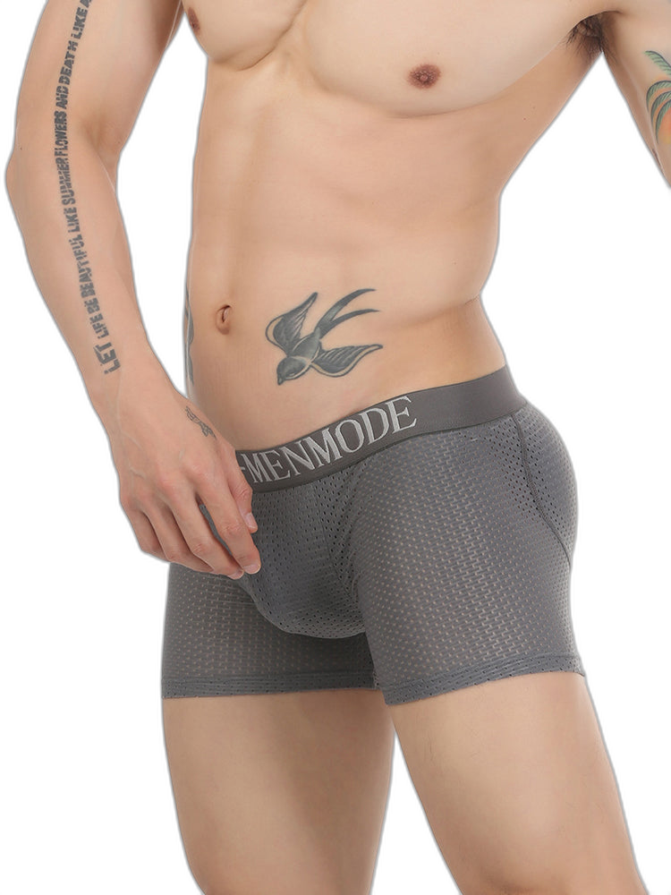 Sponge Cushion Mesh Buttock Boxer Briefs
