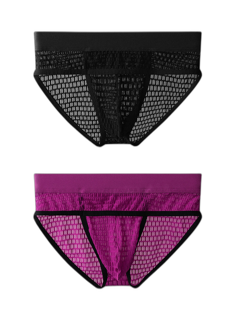 2 Pack Men's Lace Breathable Briefs