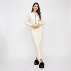 Women's Solid-color Casual Cardigan And Skirt Setsoft And Gentle All-in-one Outfit