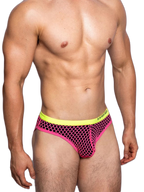 3 Pack Men's Low-Waist Sexy Big Mesh Breathable Transparent Sports Briefs