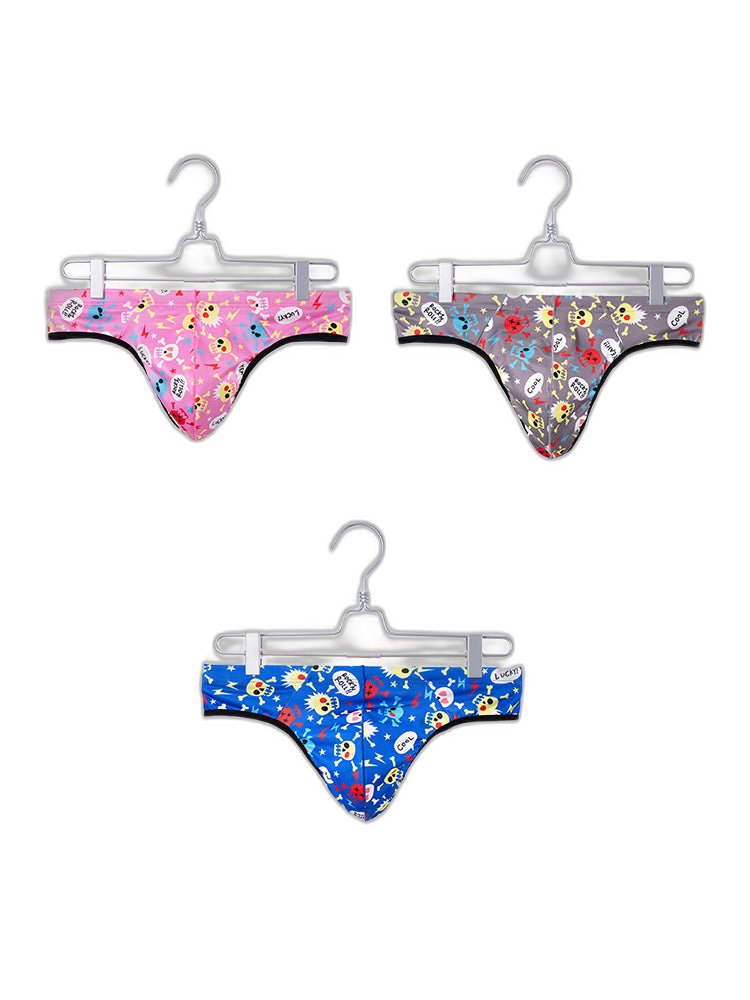3 Pack Men's Skull Print Thong - Edgy & Sexy