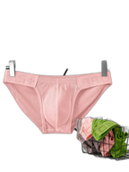 2 Pack Men's Solid Color Low Rise Sweat-Absorbent Large U-Shaped Small Pocket Briefs
