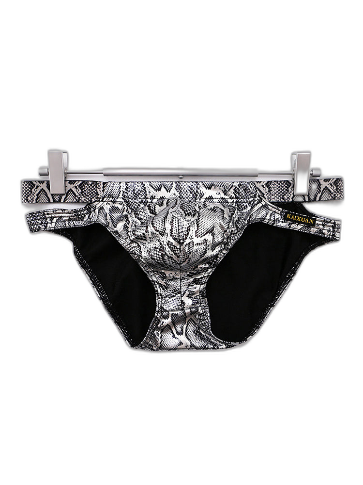 2-pack Men's Snake Print Hollow Briefs