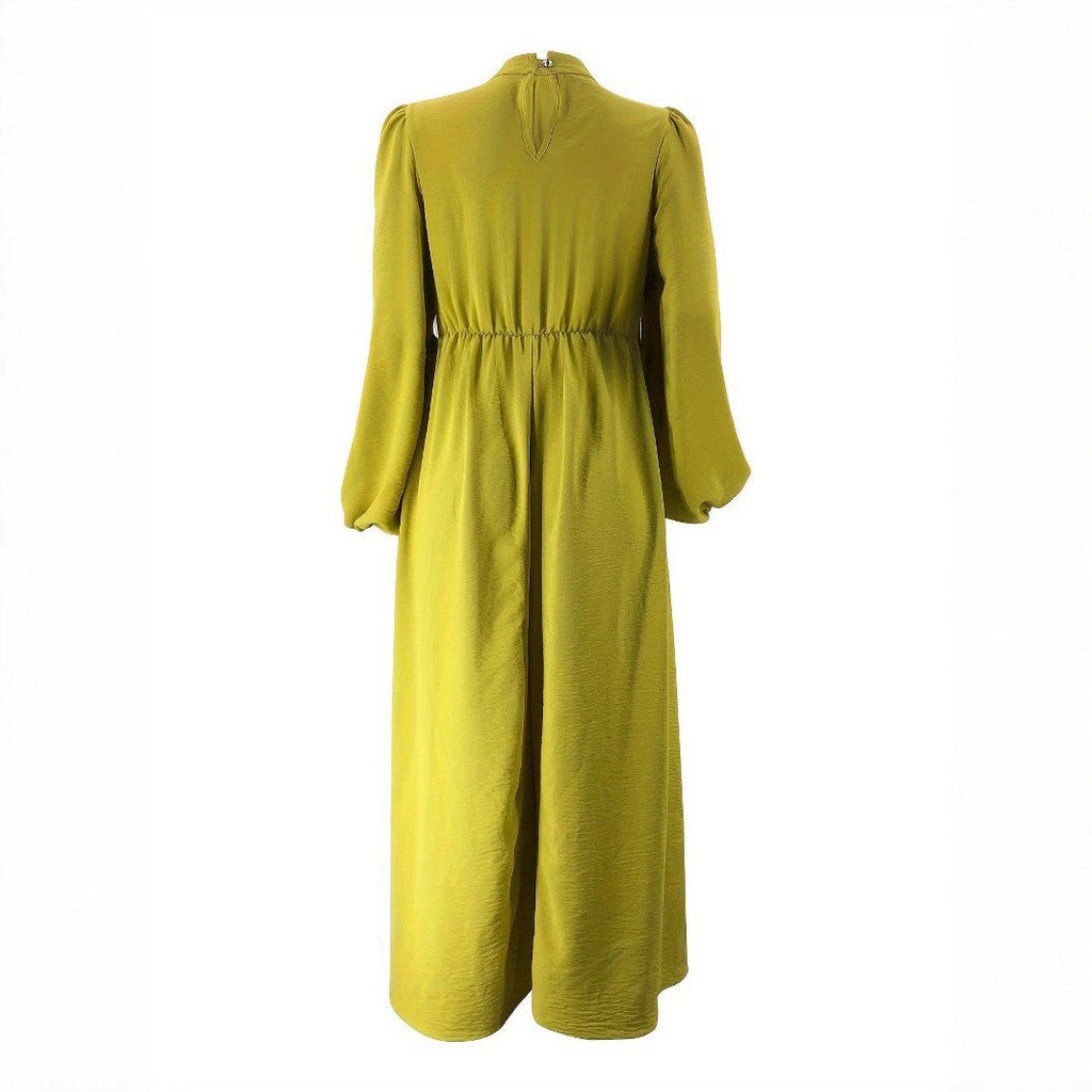 Solid-color Patchwork Fashionable And Elegant Women's Dress