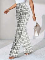 Plaid High-waist Straight-leg Women's Pants
