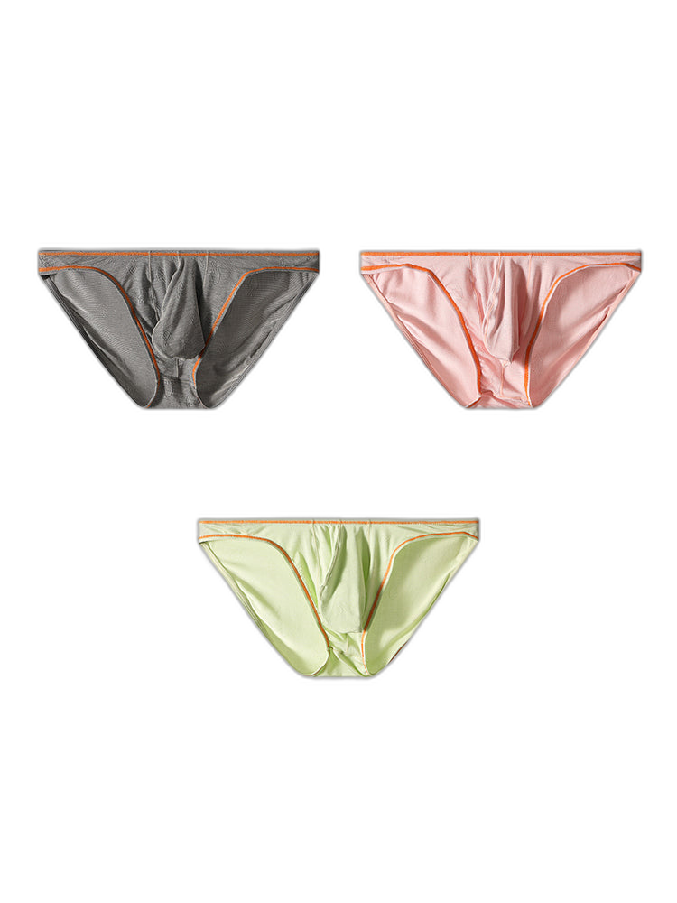 3 Pack Men's Ultra-Soft Stretch Fabric Ice Silk Briefs