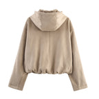 Women's European And American Style Hooded Bomber Jacket