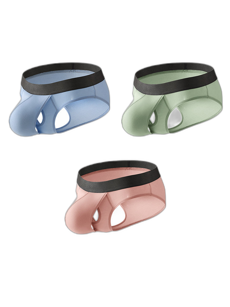 3-pack Men's Open Crotch Sexy Bullet Briefs