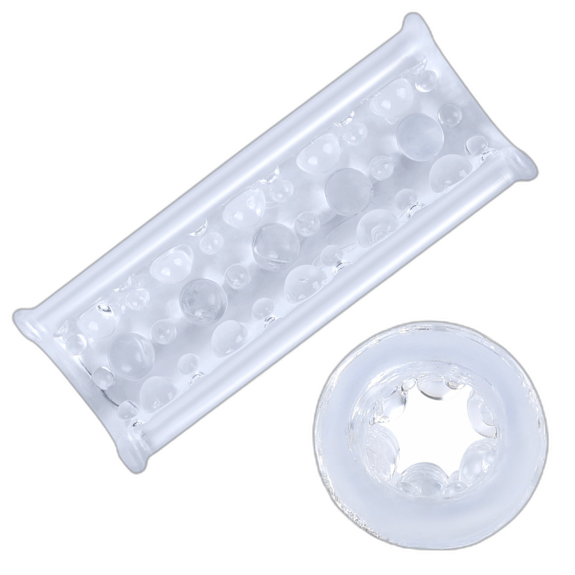 Transparent Ribbed Sleeve Masturbator