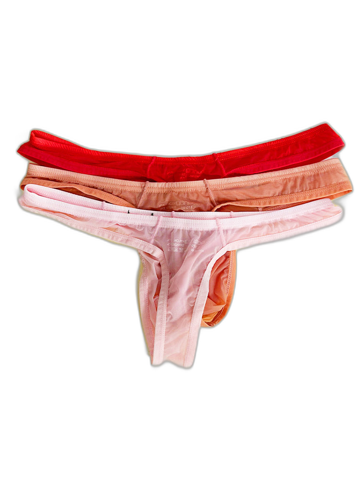 2 Pack Men's Sexy Semi-Transparent Thong