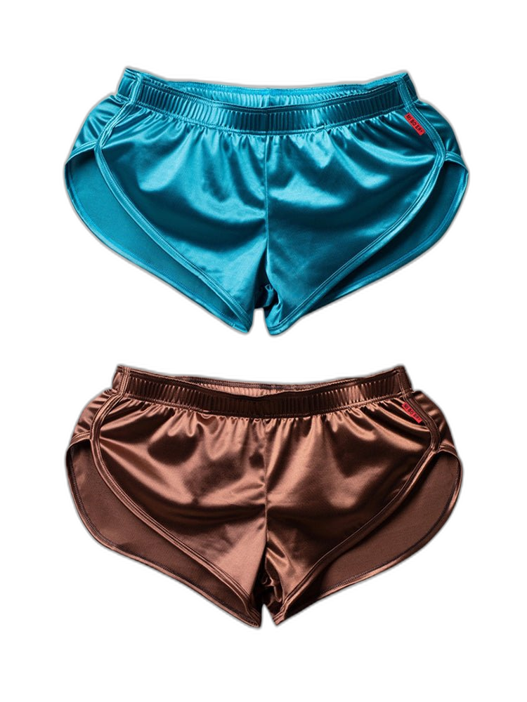 2 Pack Men's Home Loose-Fit Solid Color Seamless Smooth Boxers