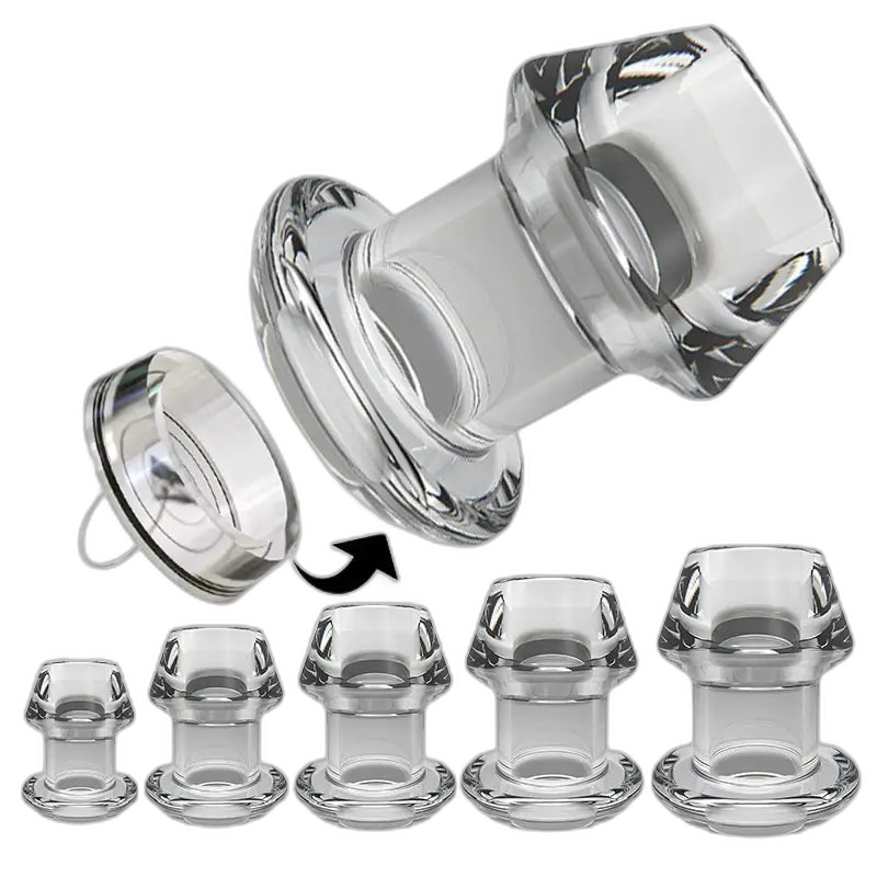 Crystal -  Clear Hollow Butt Plug - 5 Sizes
